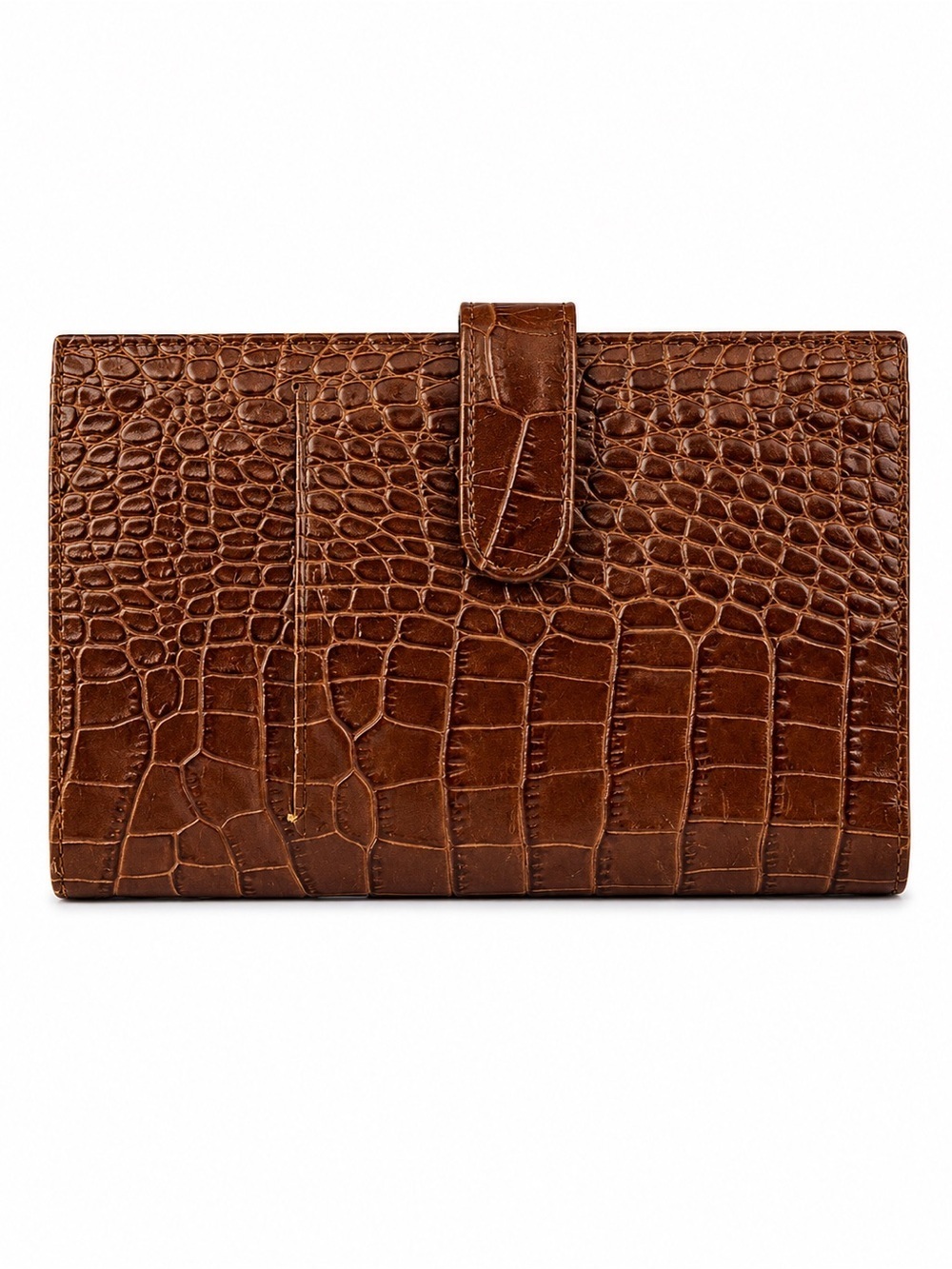 vintage-style faux crocodile embossed organizer wallet/